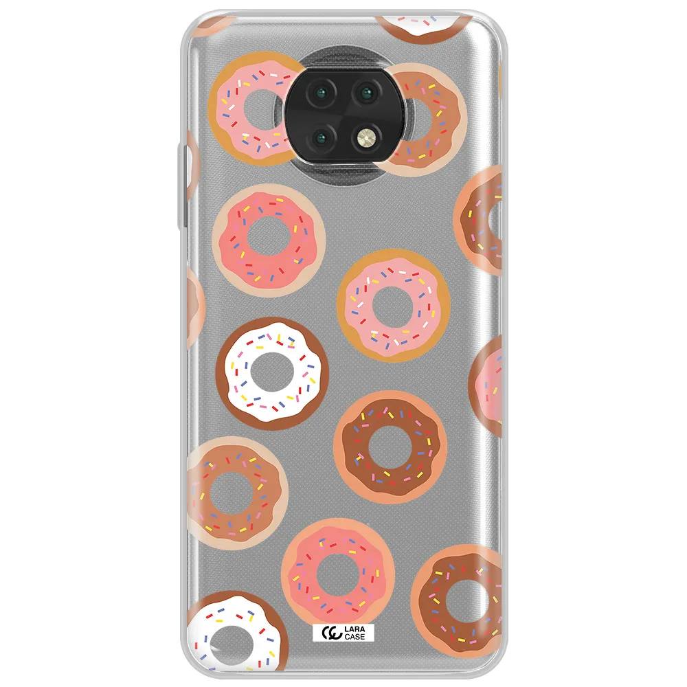 A Pattern Of Donuts With Sprinkles Xiaomi Redmi Note 9T Clear Tpu Case