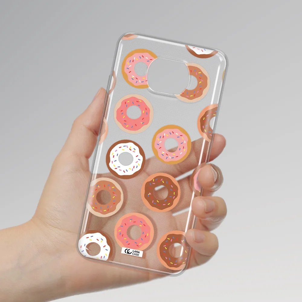 A Pattern Of Donuts With Sprinkles Xiaomi Redmi Note 9T Clear Tpu Case