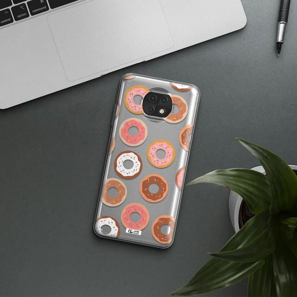 A Pattern Of Donuts With Sprinkles Xiaomi Redmi Note 9T Clear Tpu Case