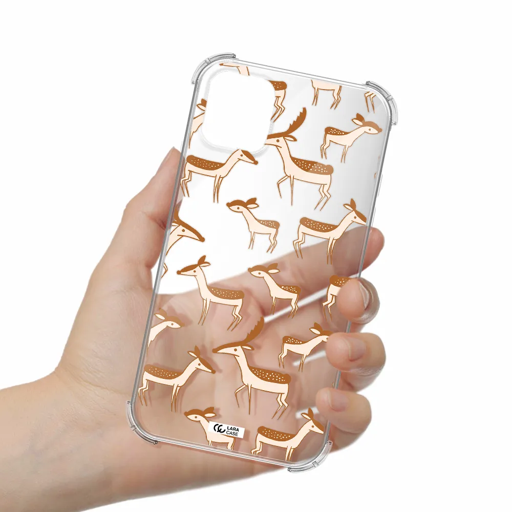 a pattern of deer and fawns Apple iPhone 11 Clear PC Case