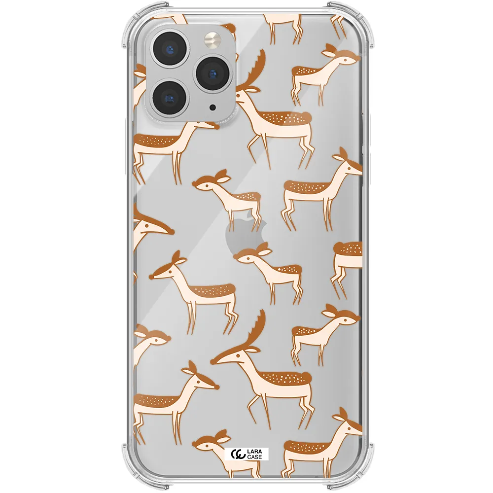 a pattern of deer and fawns Apple iPhone 11 pro Clear PC Case