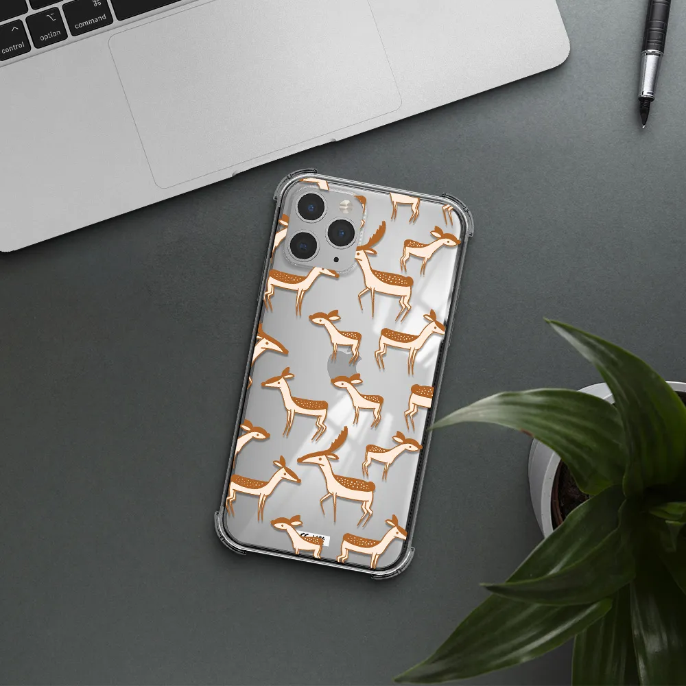 a pattern of deer and fawns Apple iPhone 11 pro Clear PC Case