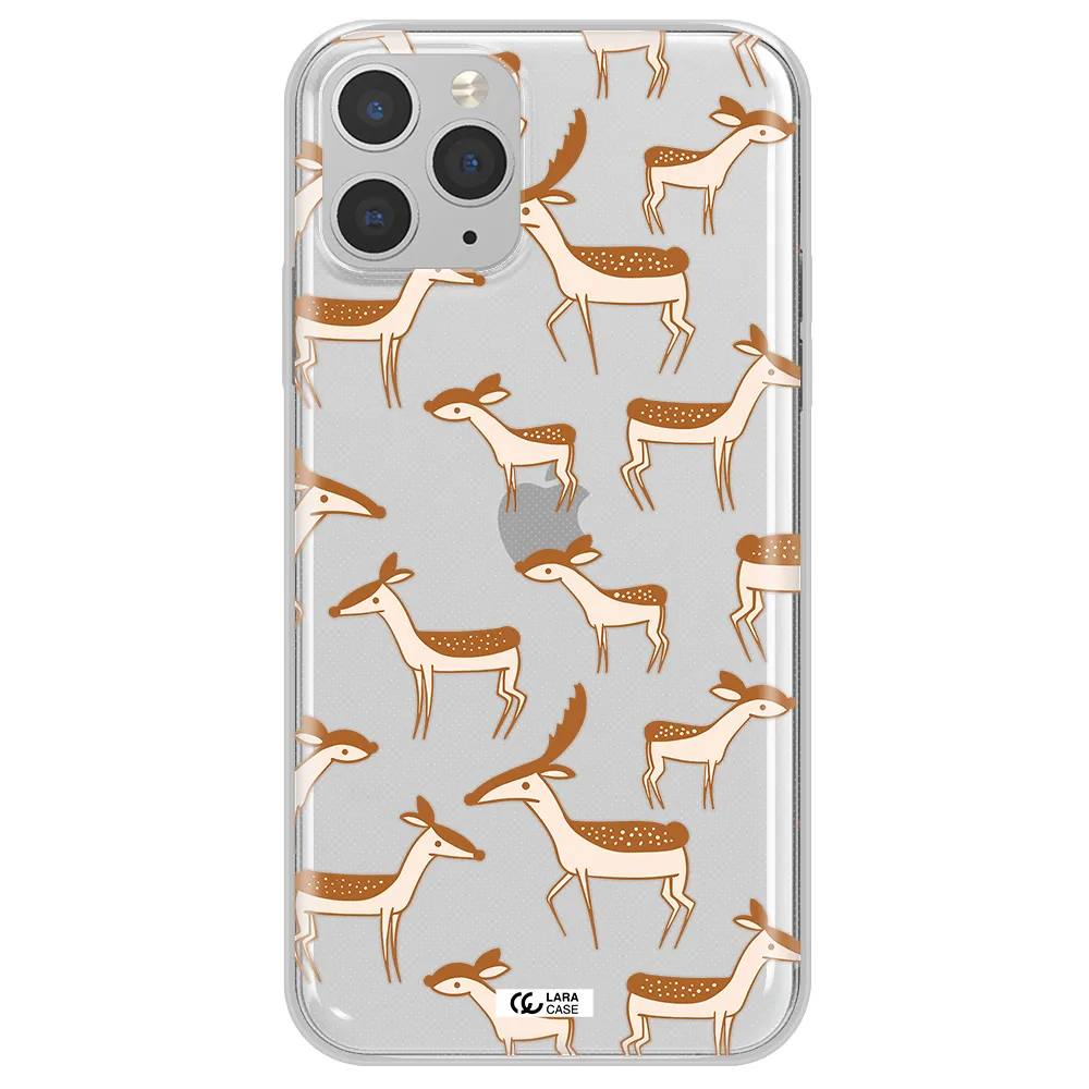 a pattern of deer and fawns Apple iPhone 11 pro Clear TPU Case