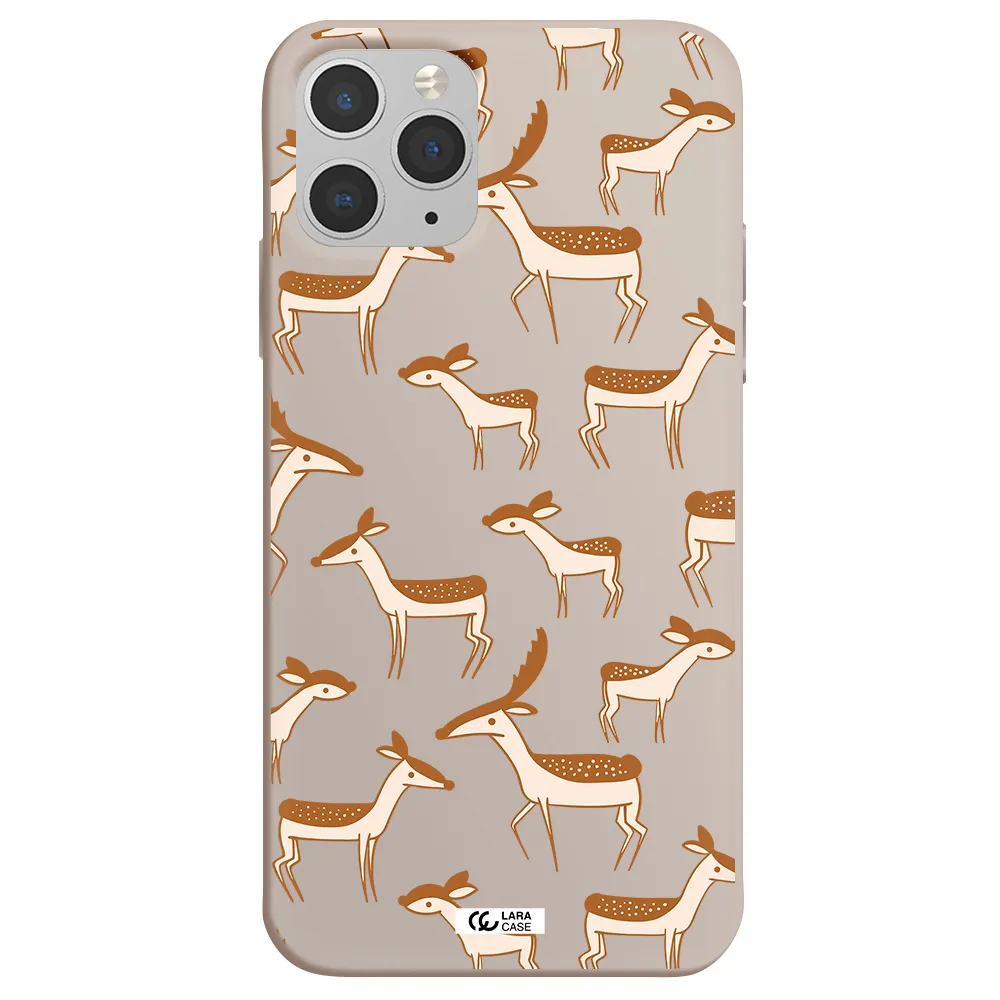 a pattern of deer and fawns Apple iPhone 11 pro max Silicone Stone Case
