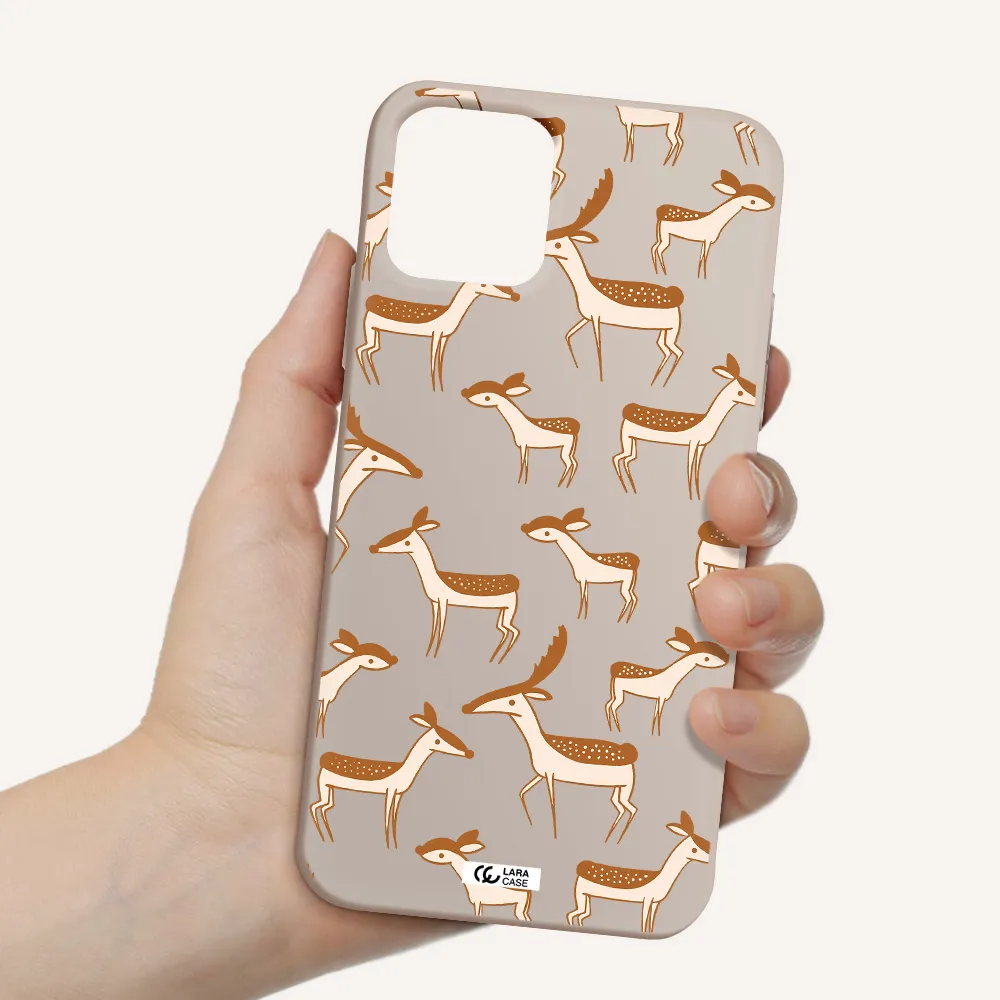 a pattern of deer and fawns Apple iPhone 11 pro max Silicone Stone Case