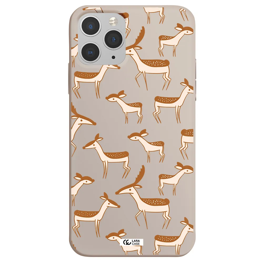 a pattern of deer and fawns Apple iPhone 11 pro Silicone Stone Case