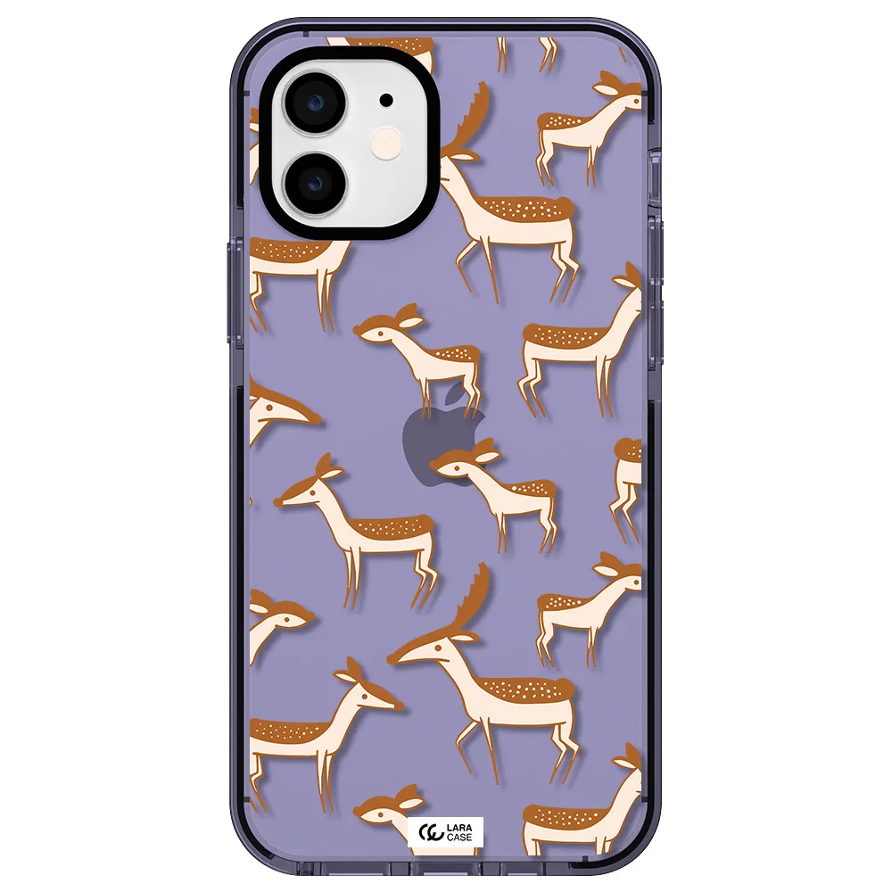 a pattern of deer and fawns Apple iPhone 12 impact Lilac Case