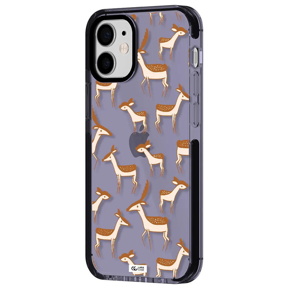 a pattern of deer and fawns Apple iPhone 12 mini impact Lilac Case