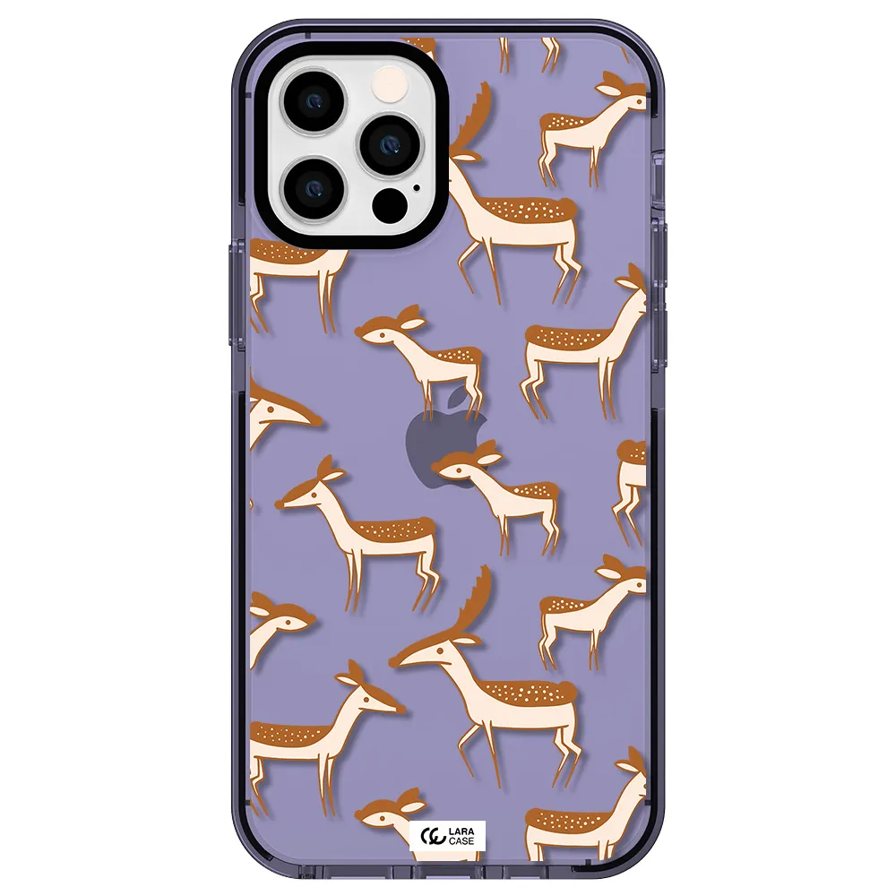 a pattern of deer and fawns Apple iPhone 12 pro impact Lilac Case