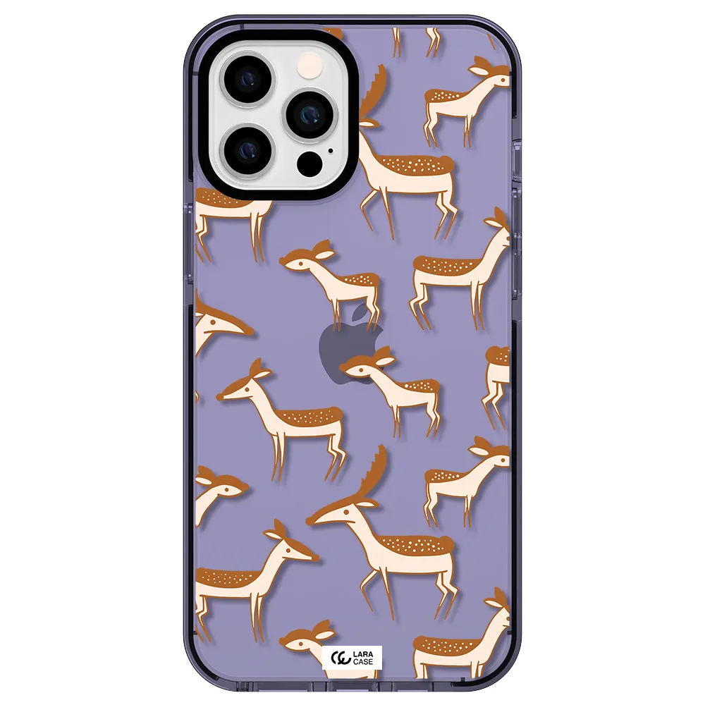 a pattern of deer and fawns Apple iPhone 12 pro max impact Lilac Case