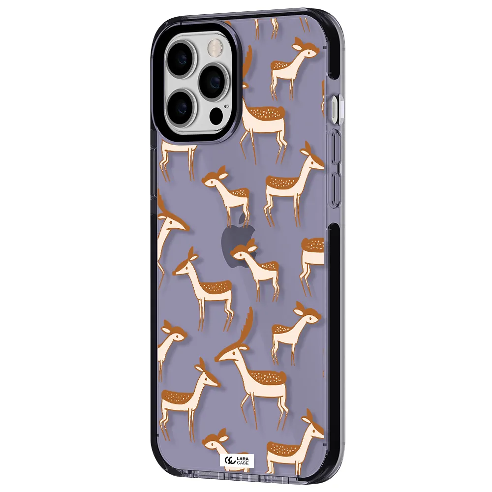 a pattern of deer and fawns Apple iPhone 12 pro max impact Lilac Case
