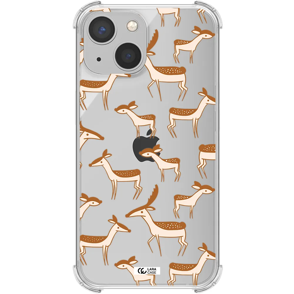 a pattern of deer and fawns Apple iPhone 13 Clear PC Case