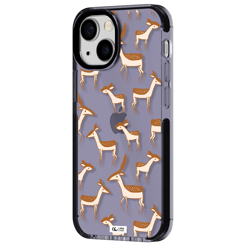 a pattern of deer and fawns Apple iPhone 13 mini impact Lilac Case