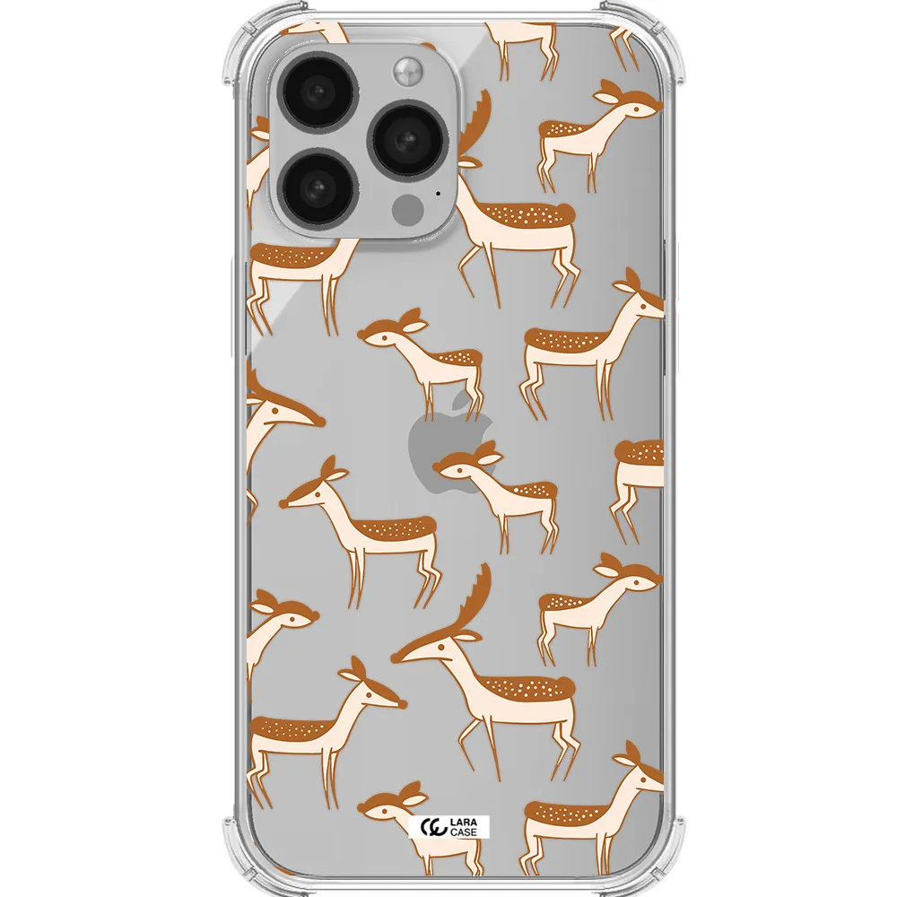 a pattern of deer and fawns Apple iPhone 13 Pro Clear PC Case