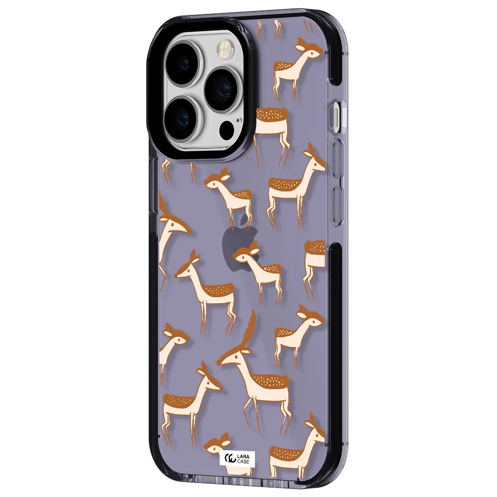 a pattern of deer and fawns Apple iPhone 13 Pro impact Lilac Case