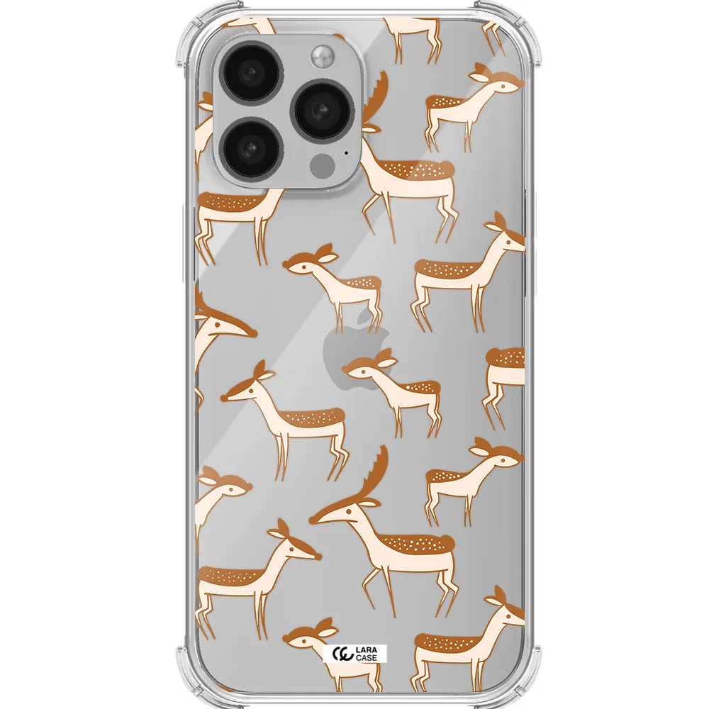 a pattern of deer and fawns Apple iPhone 13 Pro Max Clear PC Case