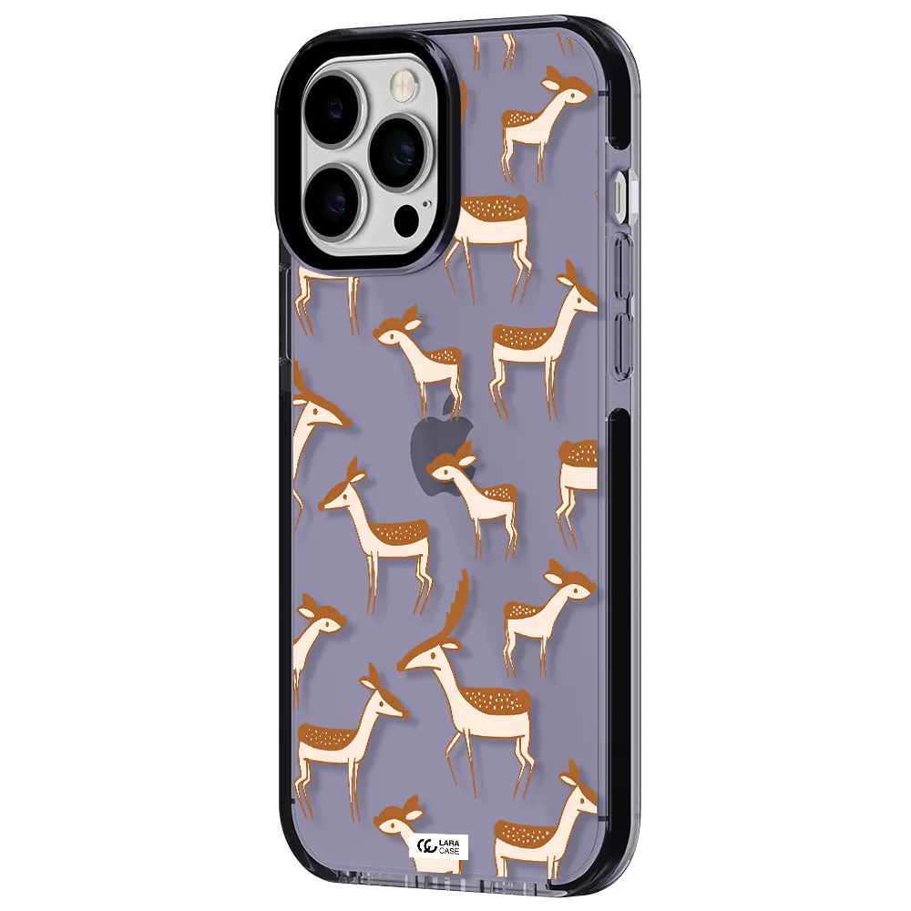 a pattern of deer and fawns Apple iPhone 13 Pro Max impact Lilac Case