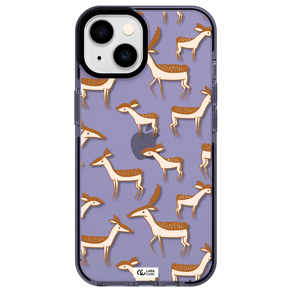 a pattern of deer and fawns Apple iPhone 14 impact Lilac Case