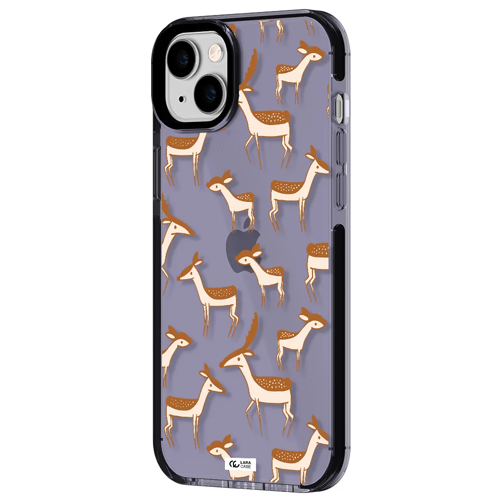a pattern of deer and fawns Apple iPhone 14 plus impact Lilac Case