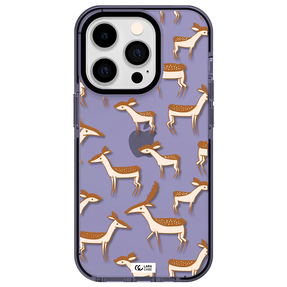 a pattern of deer and fawns Apple iPhone 14 pro impact Lilac Case