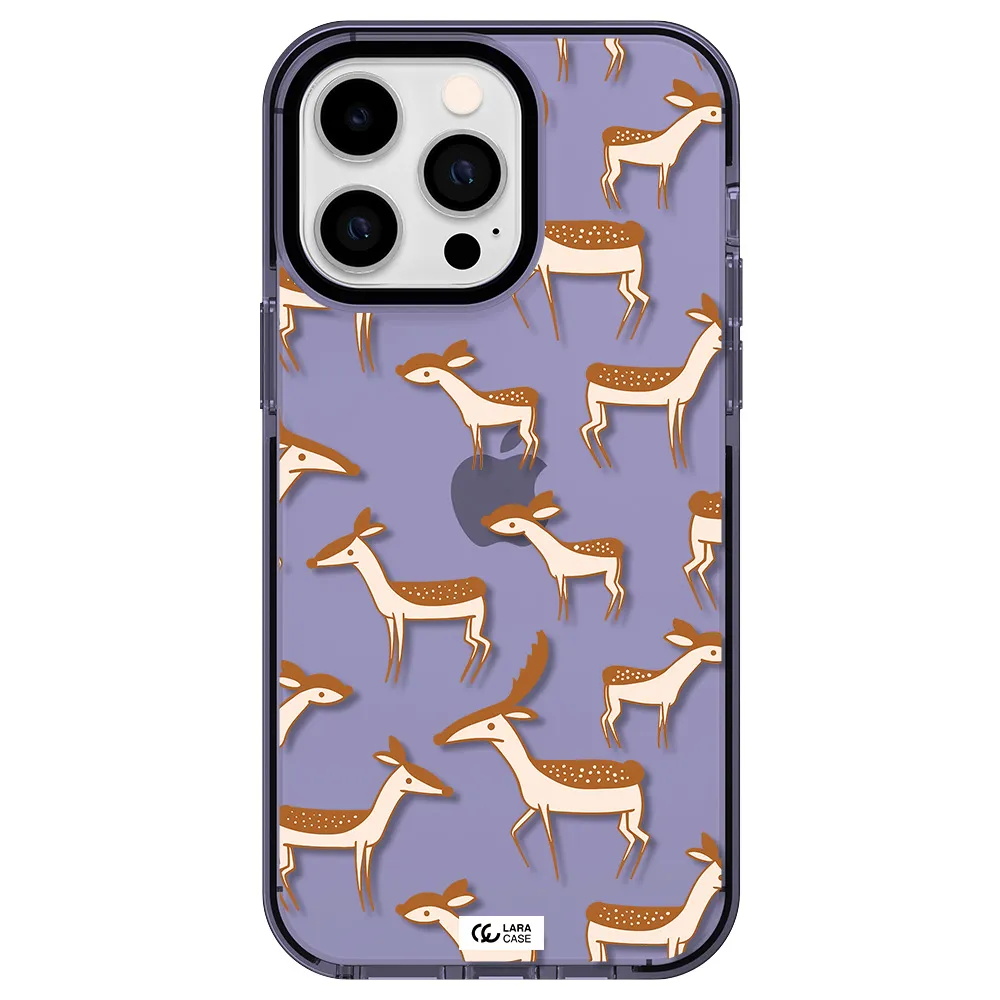 a pattern of deer and fawns Apple iPhone 14 pro max impact Lilac Case