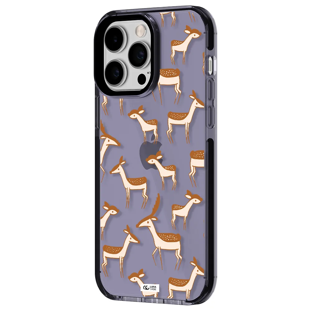 a pattern of deer and fawns Apple iPhone 14 pro max impact Lilac Case
