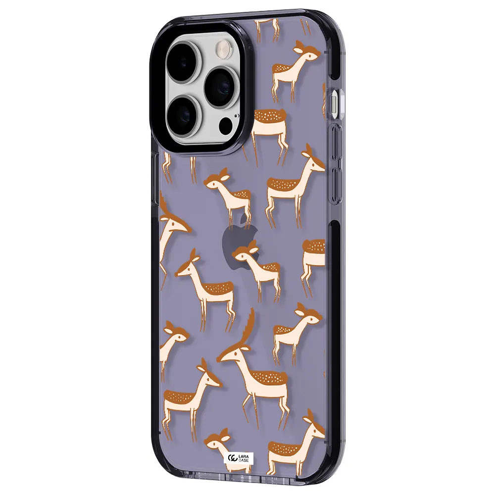 a pattern of deer and fawns Apple iPhone 15 Pro impact Lilac Case
