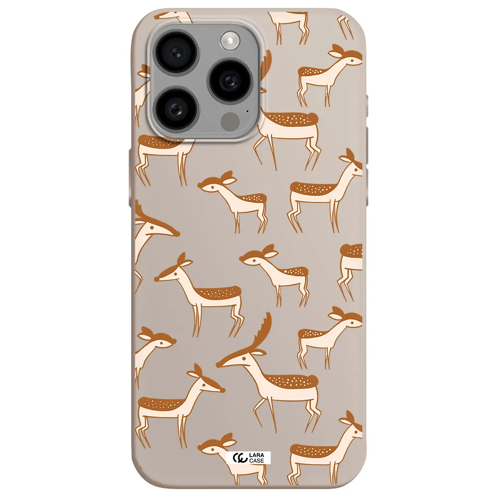 a pattern of deer and fawns Apple Iphone 15 Pro max Silicone Stone Case