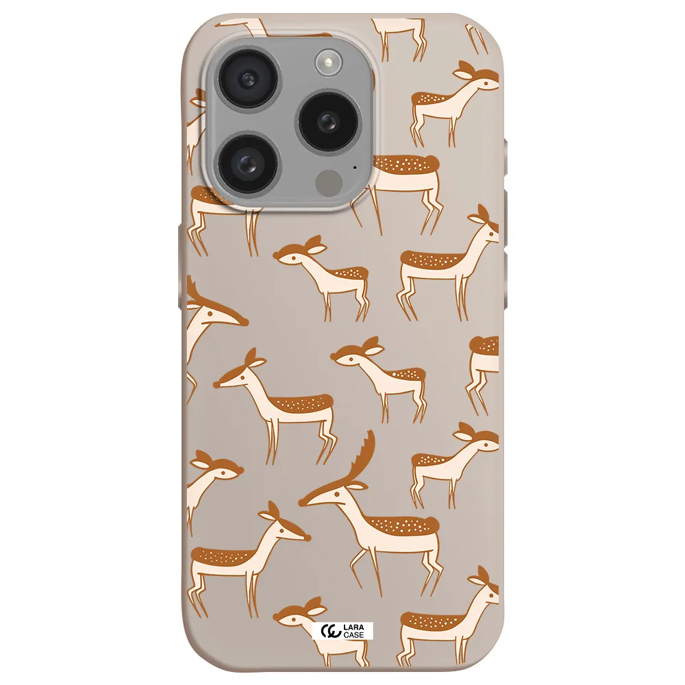 A Pattern Of Deer And Fawns Apple Iphone 15 Pro Silicone Stone Case