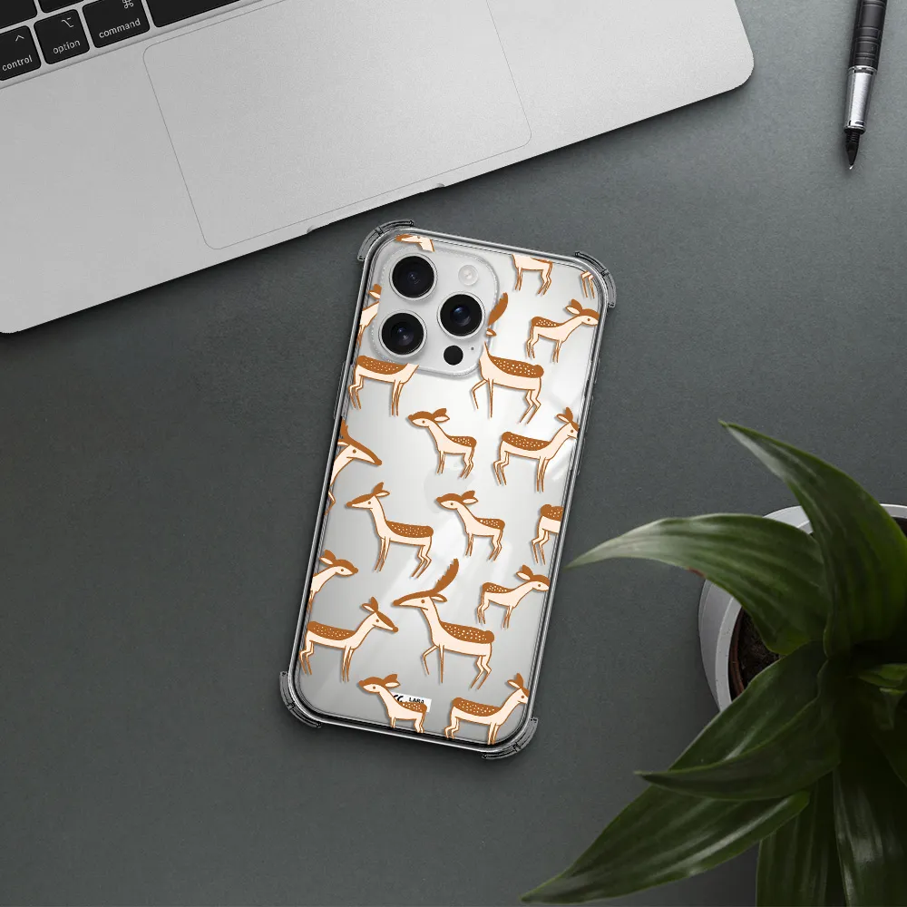 A Pattern Of Deer And Fawns Apple Iphone 16 Pro Max Clear Pc Case
