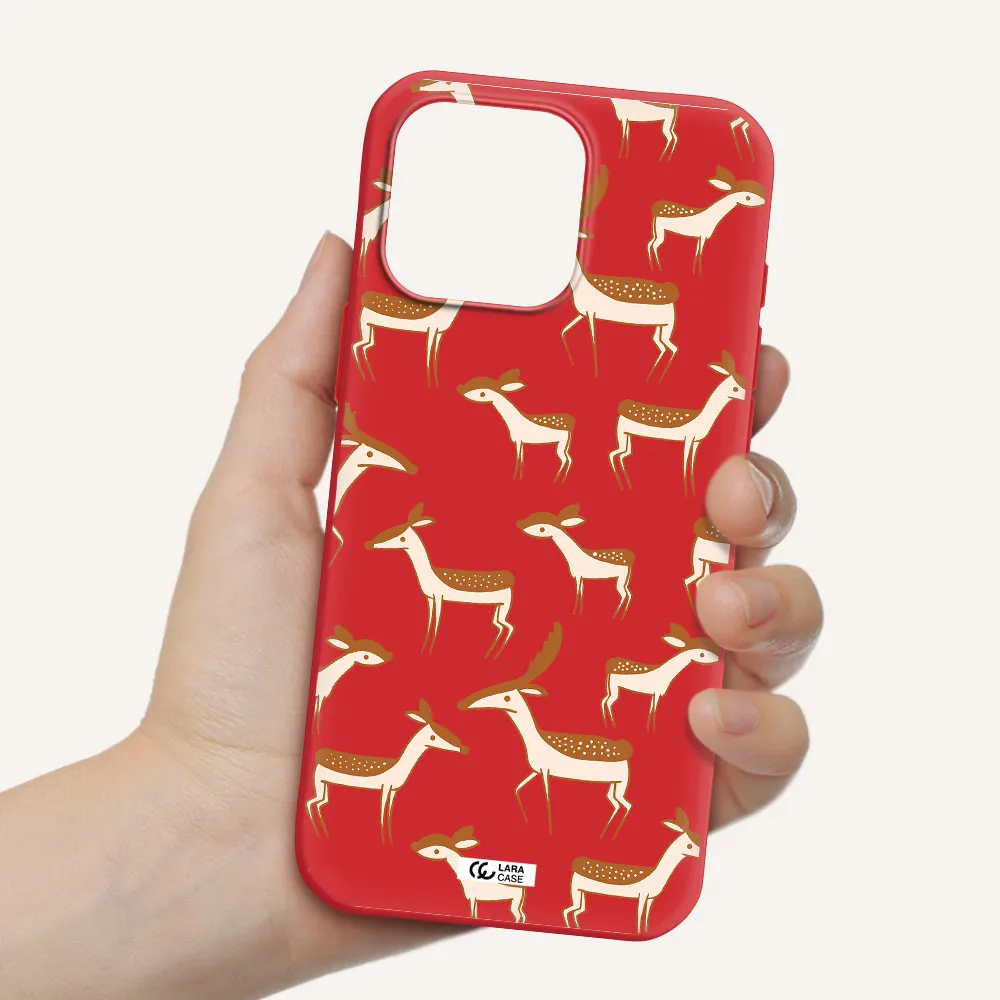 A Pattern Of Deer And Fawns Apple Iphone 16 Pro Max Silicone Stone Case