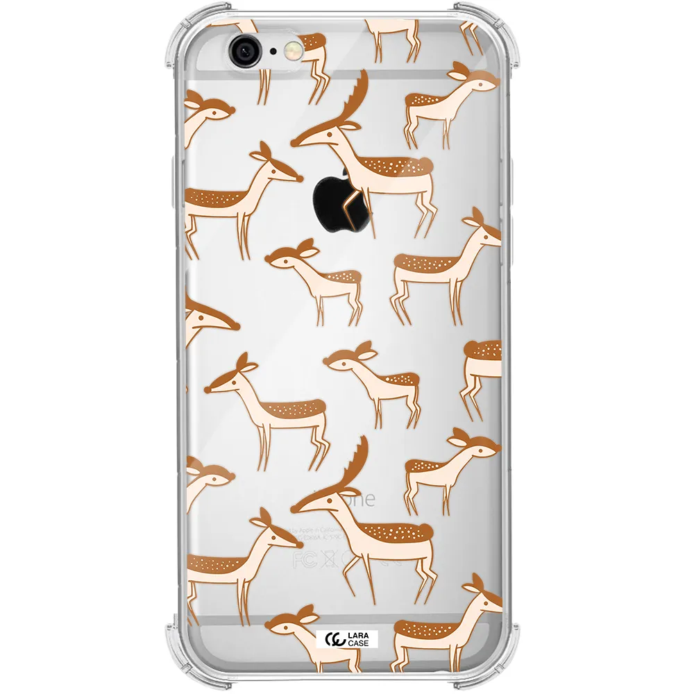 a pattern of deer and fawns Apple iPhone 6 Clear PC Case