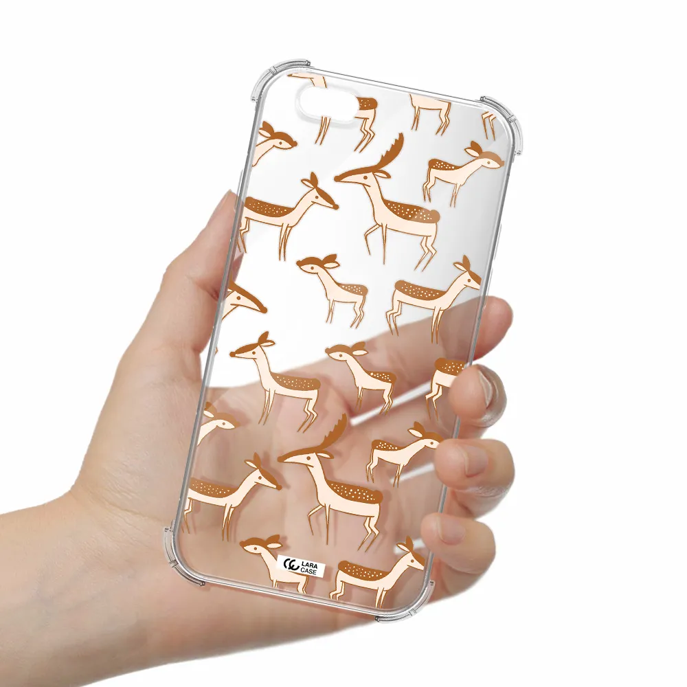 a pattern of deer and fawns Apple iPhone 6 Clear PC Case