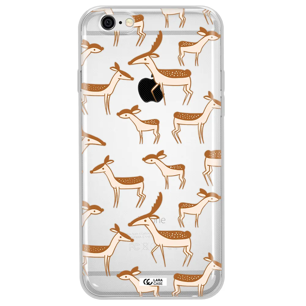 a pattern of deer and fawns Apple iPhone 6 Clear TPU Case