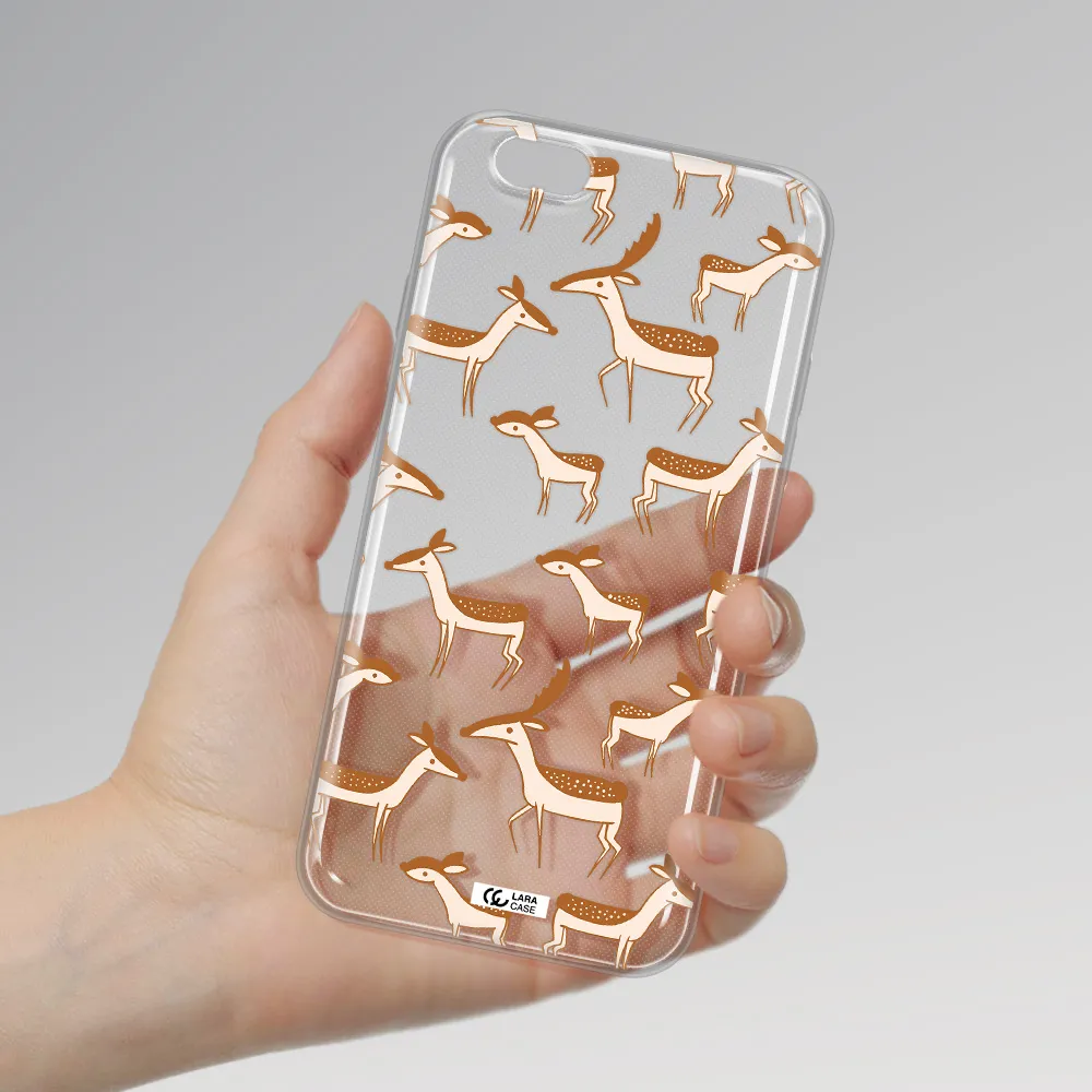 a pattern of deer and fawns Apple iPhone 6 Clear TPU Case
