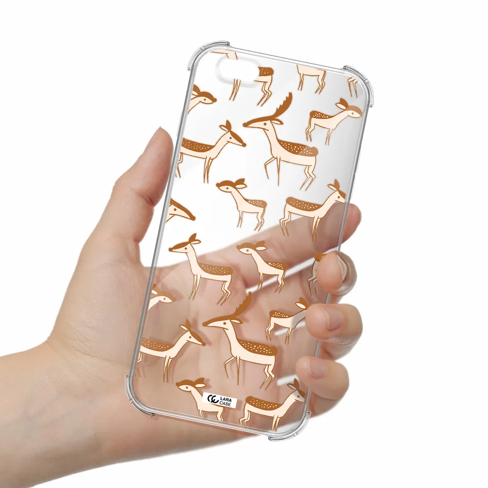 a pattern of deer and fawns Apple iPhone 6 plus Clear PC Case