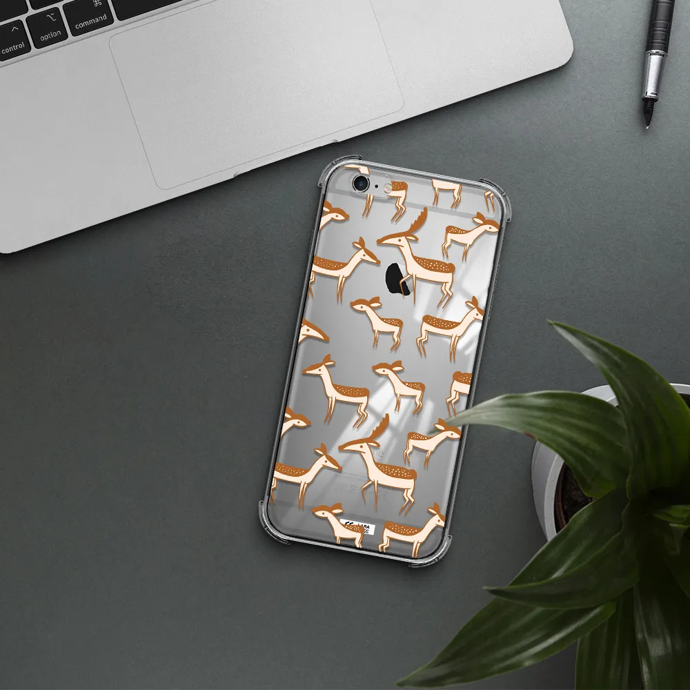 a pattern of deer and fawns Apple iPhone 6 plus Clear PC Case