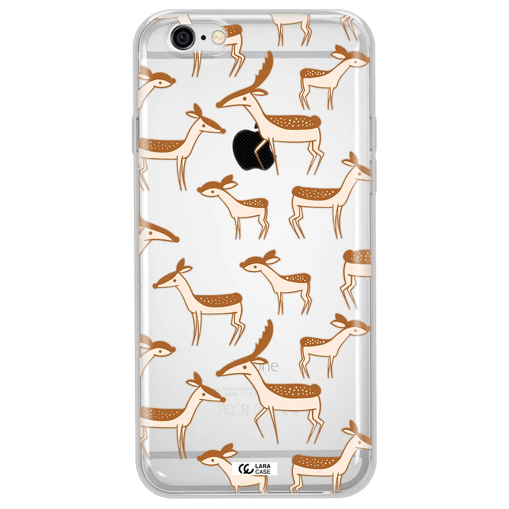 a pattern of deer and fawns Apple iPhone 6 plus Clear TPU Case
