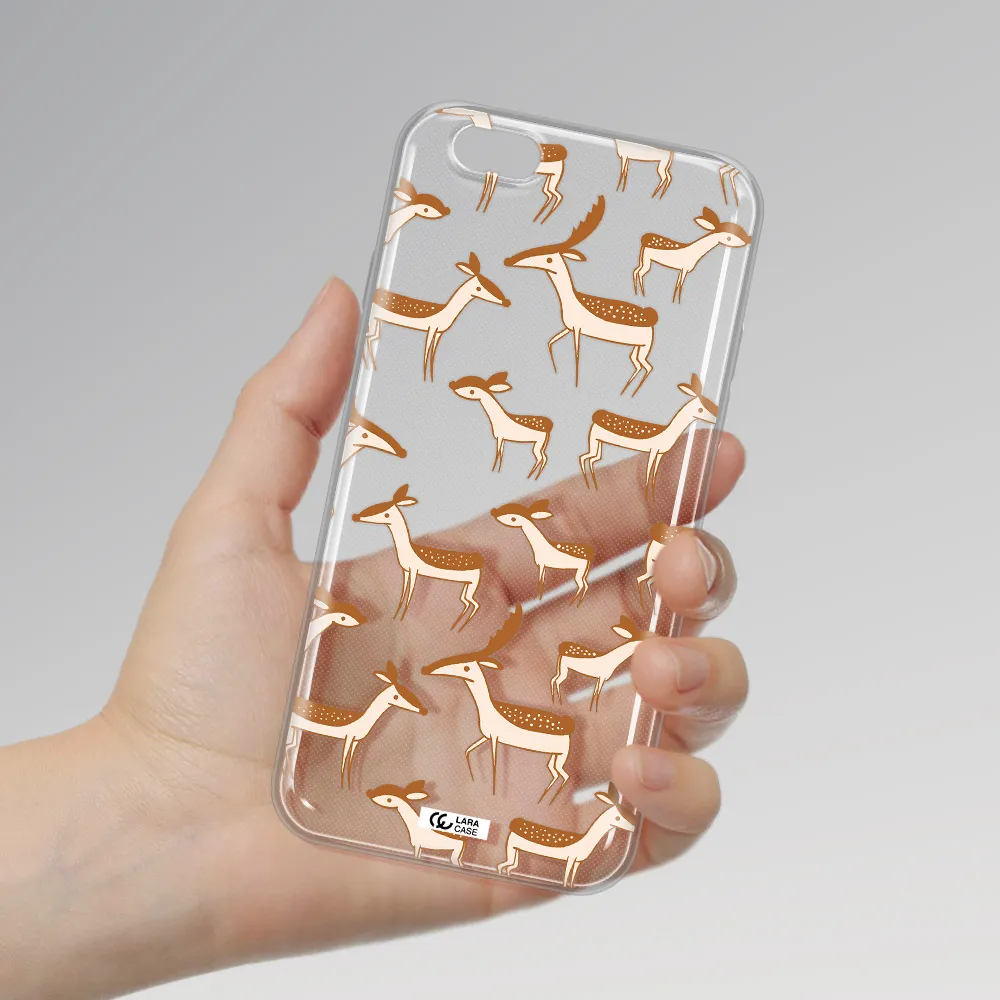 a pattern of deer and fawns Apple iPhone 6 plus Clear TPU Case