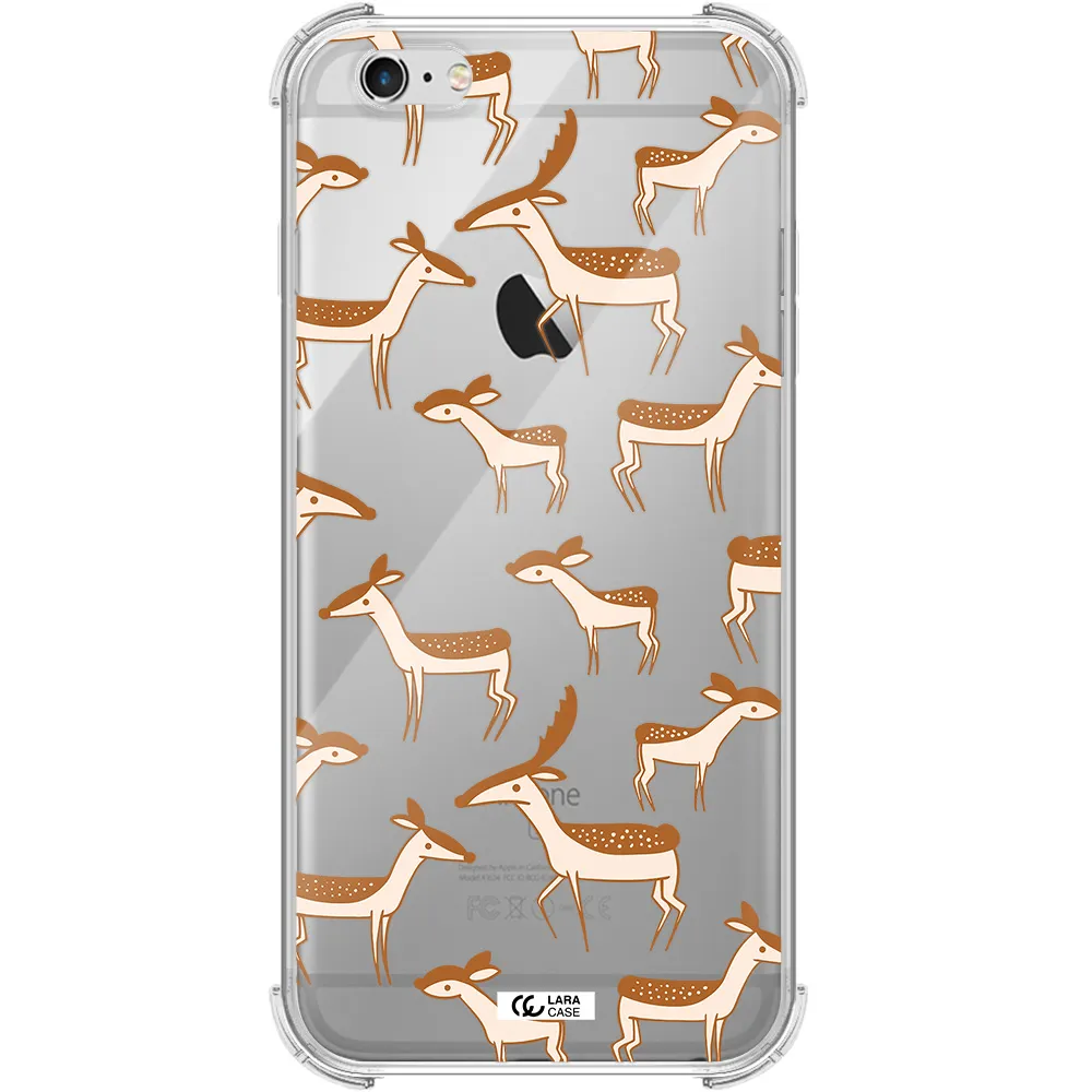 a pattern of deer and fawns Apple iPhone 6 s plus Clear PC Case