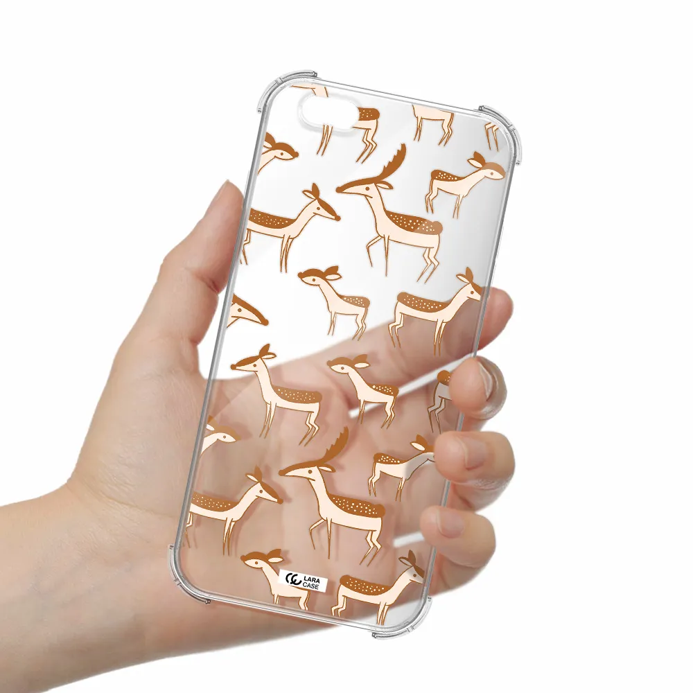 a pattern of deer and fawns Apple iPhone 6 s plus Clear PC Case