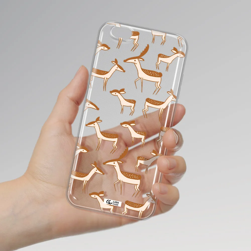 a pattern of deer and fawns Apple iPhone 6 s plus Clear TPU Case