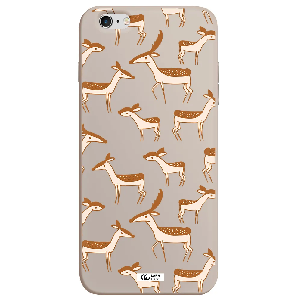 a pattern of deer and fawns Apple iPhone 6 s plus Silicone Stone Case