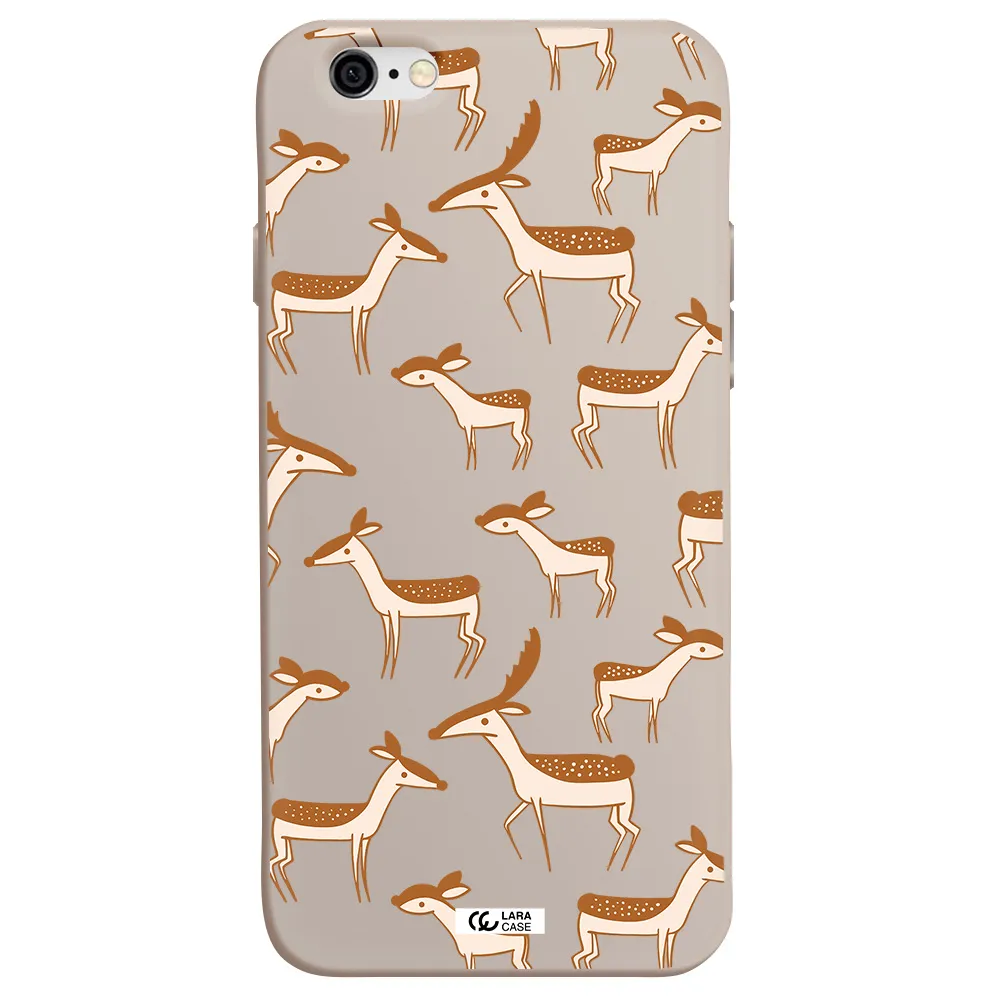 a pattern of deer and fawns Apple iPhone 6 Silicone Stone Case