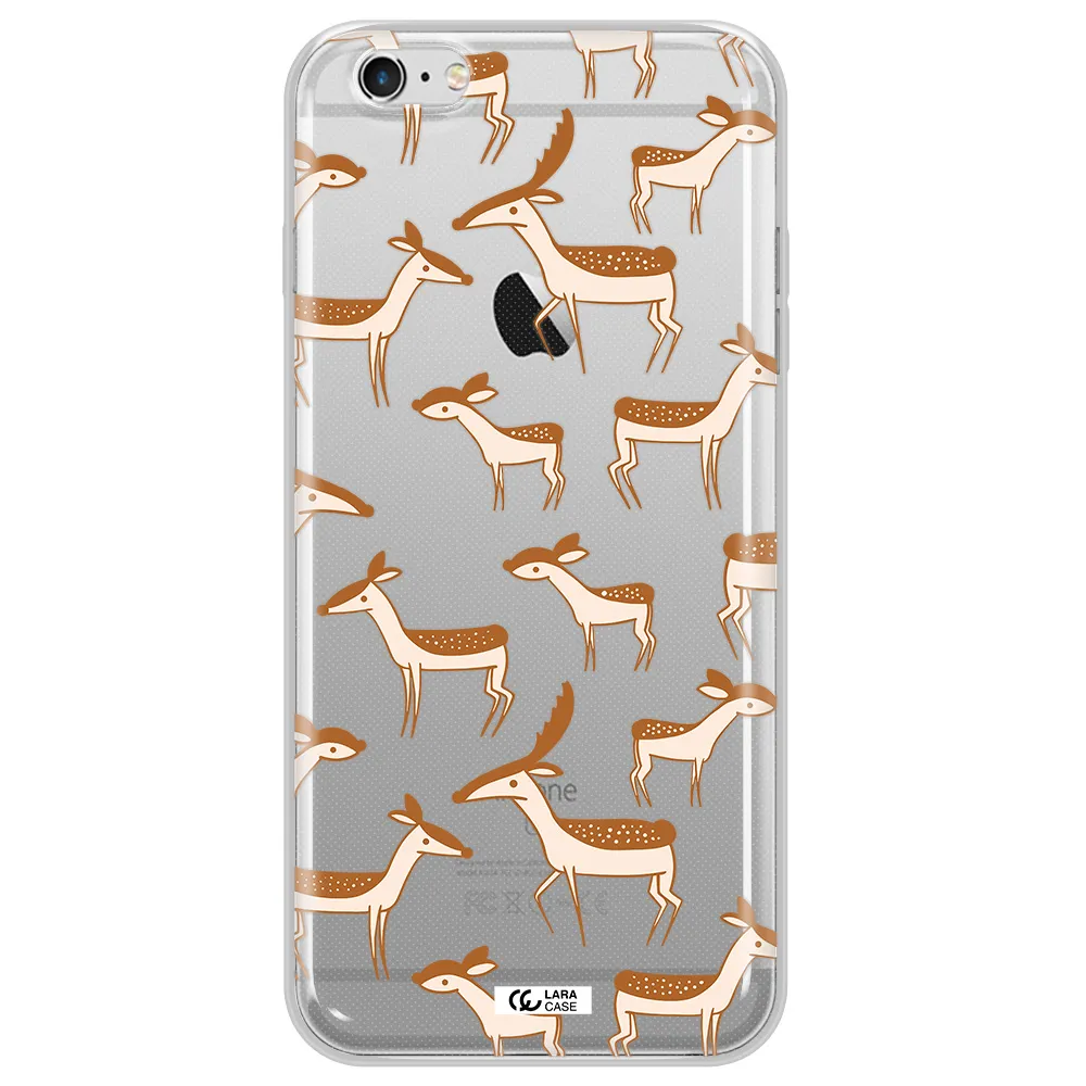 a pattern of deer and fawns Apple iPhone 6S Clear TPU Case