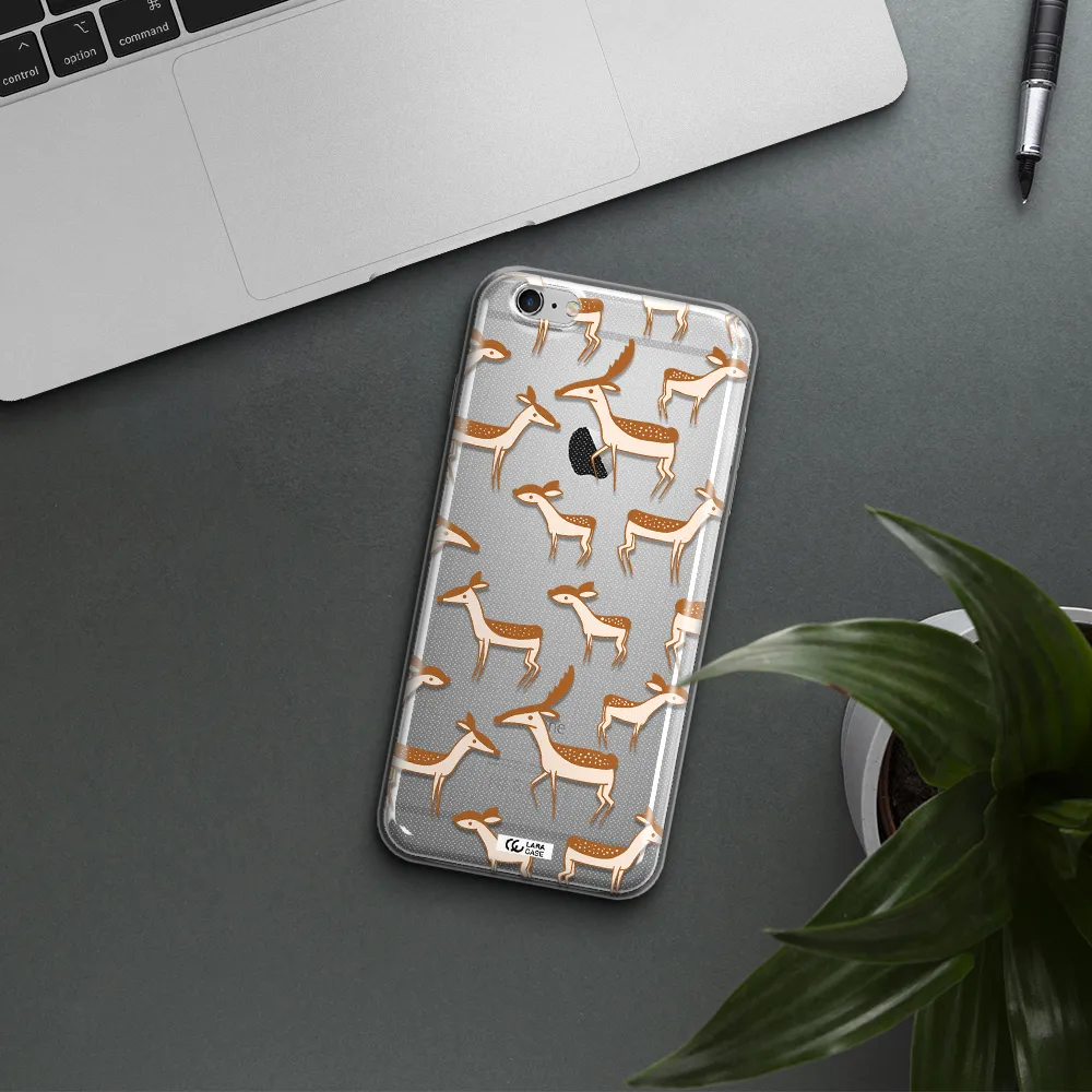 a pattern of deer and fawns Apple iPhone 6S Clear TPU Case