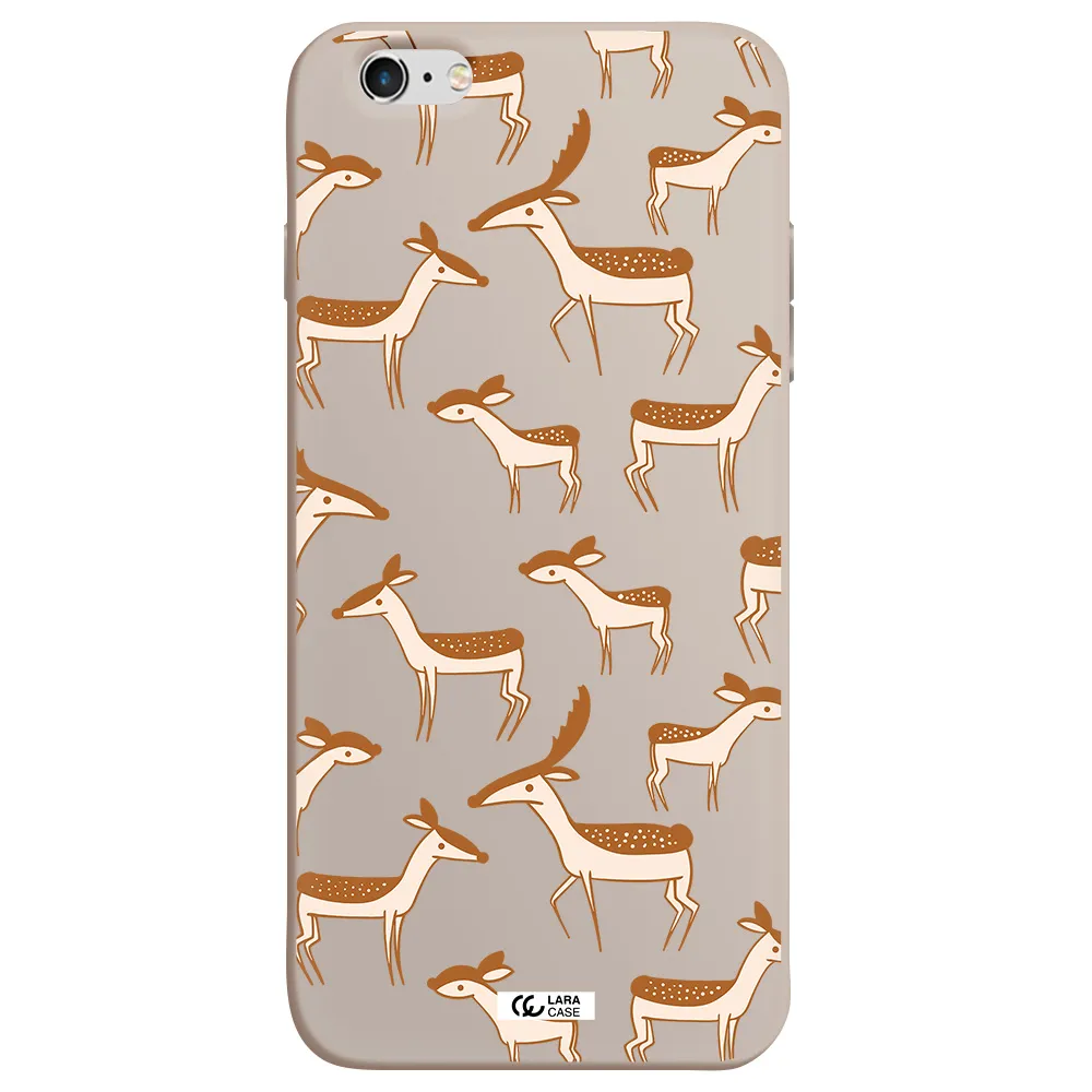 a pattern of deer and fawns Apple iPhone 6S Silicone Stone Case