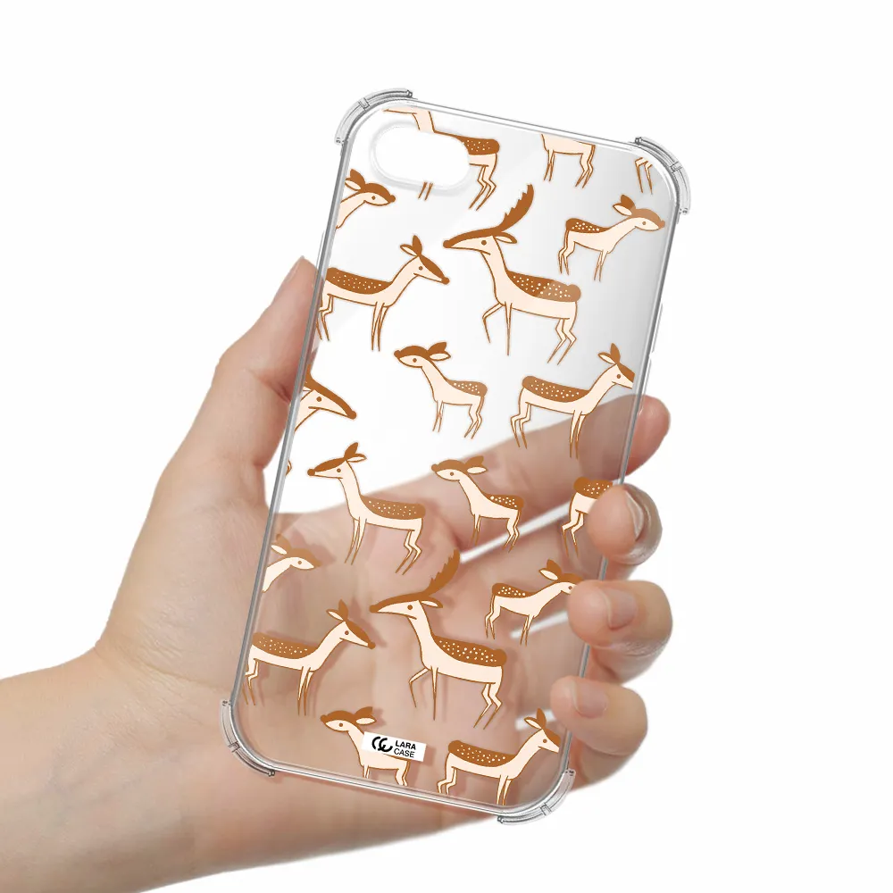 a pattern of deer and fawns Apple iPhone 7 Clear PC Case