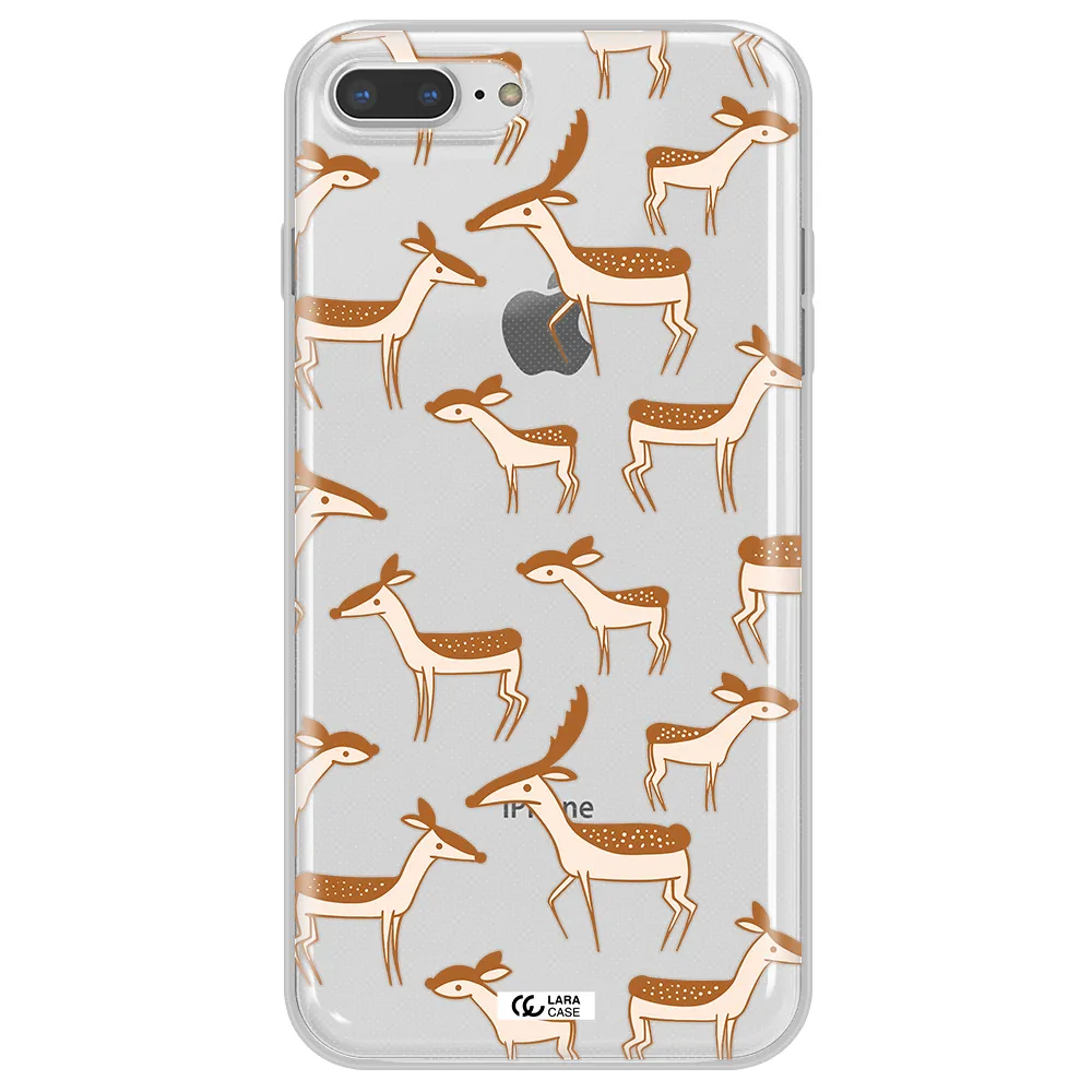 a pattern of deer and fawns Apple iPhone 7 plus Clear TPU Case