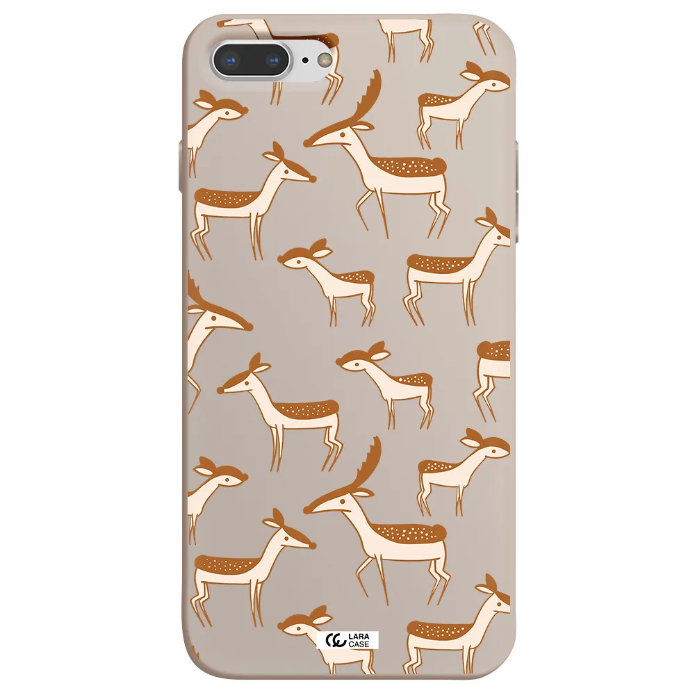 a pattern of deer and fawns Apple iPhone 7 plus Silicone Stone Case